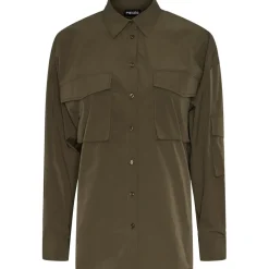 PIECES dame skjorte PCDRE - Deep Lichen Green