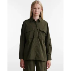 PIECES dame skjorte PCDRE - Deep Lichen Green