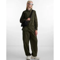 PIECES dame skjorte PCDRE - Deep Lichen Green