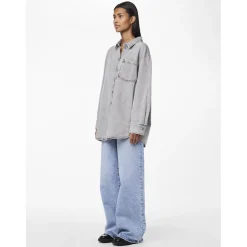 PIECES dame skjorte PCMAISIE - Grey Denim