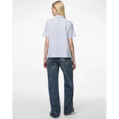 PIECES dame skjorte PCSALLY - Hydrangea CLOUD DANCER