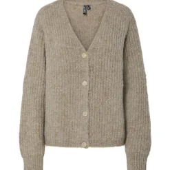 PIECES Dame Strik Cardigan PCCleo - Greige Melange