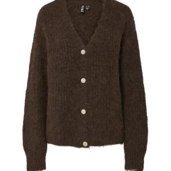 PIECES Dame Strik Cardigan PCCleo - Hot Fudge Melange