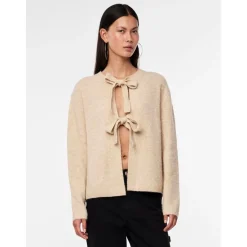 PIECES dame strik PCSILLY - White Pepper MELANGE