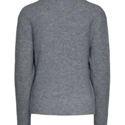 PIECES dame strik PCSILLY - Medium grey melange