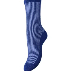 PIECES dame strømper PCSEBBY - Bluing Stripes Baby lavender