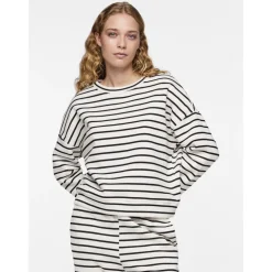 PIECES dame sweatshirt PCCHILLI - Cloud Dancer Black