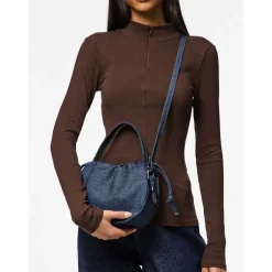 PIECES dame taske PCBALLOON - Dark Blue Denim Silver