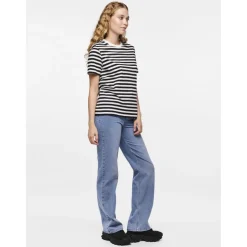 PIECES dame tee PCRIA - Black Bright White