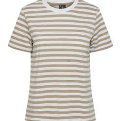 PIECES dame tee PCRIA - Silver Mink BRIGHT WHITE