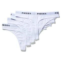 Pieces dame thong PCLOGO - Bright White