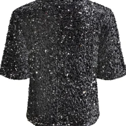 Pieces dame top PCKAM - Magnet Black silver sequins