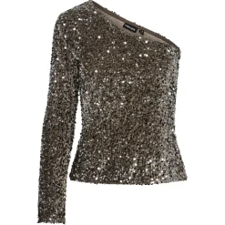 PIECES dame top PCKAM - Morel Silver sequins