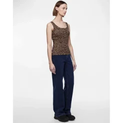 PIECES dame top PCKITTE - Black Leo