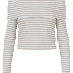 PIECES dame top PCLAYA - Bright White Silver gray