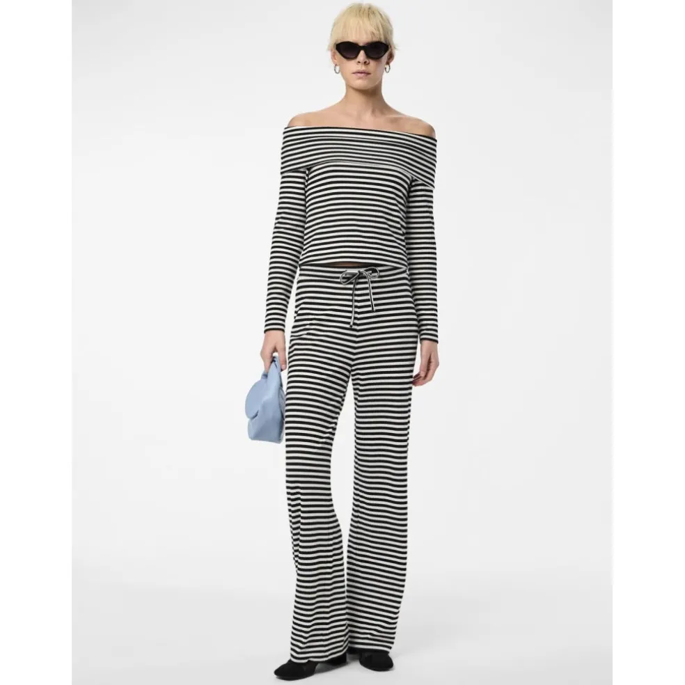 PIECES dame top PCLAYA - Bright White Black