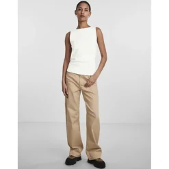 PIECES dame top PCNEJA - Bright White