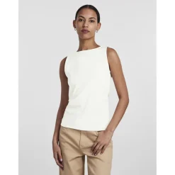 PIECES dame top PCNEJA - Bright White