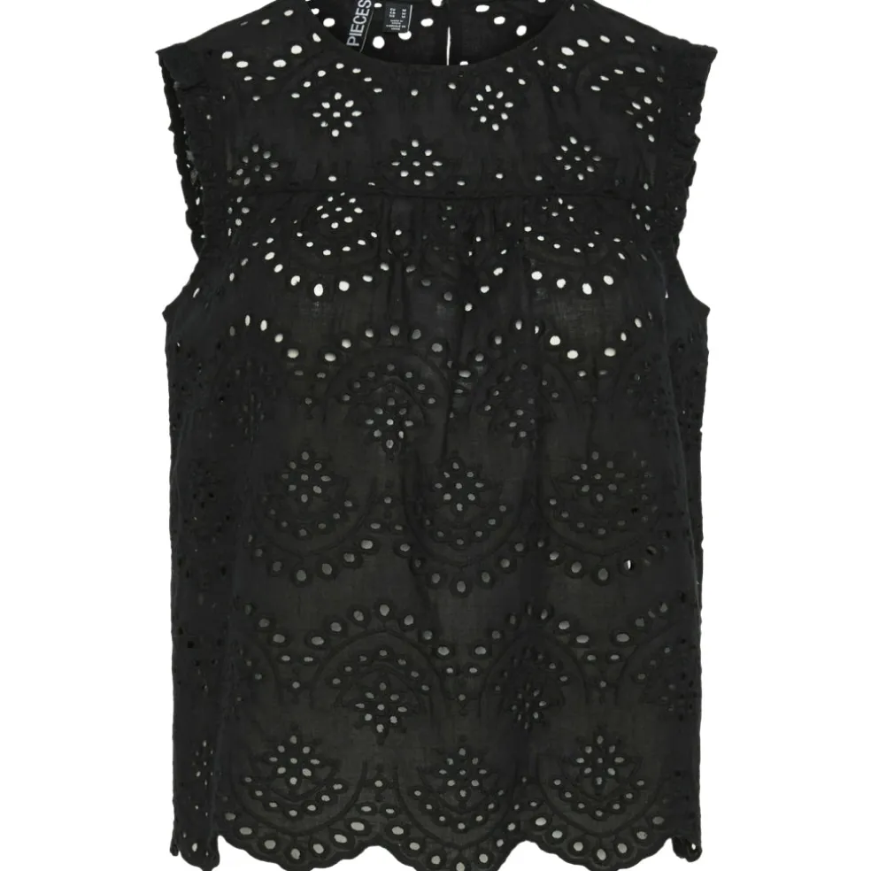 PIECES dame top PCVILDE - Black