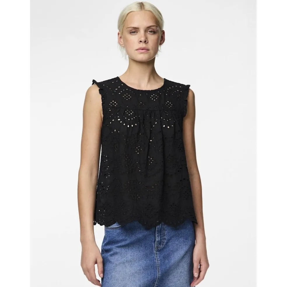 PIECES dame top PCVILDE - Black