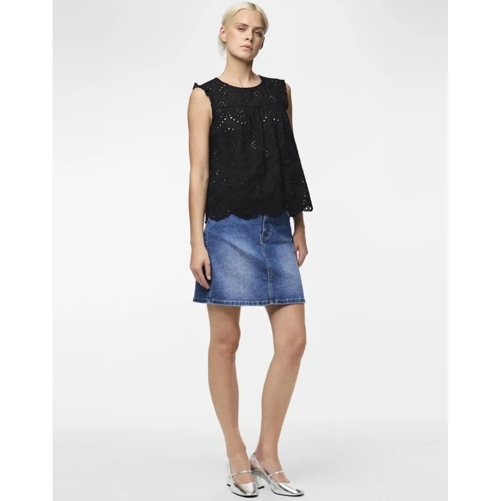 PIECES dame top PCVILDE - Black