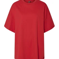 PIECES dame t-shirt PCAUNA - High risk red