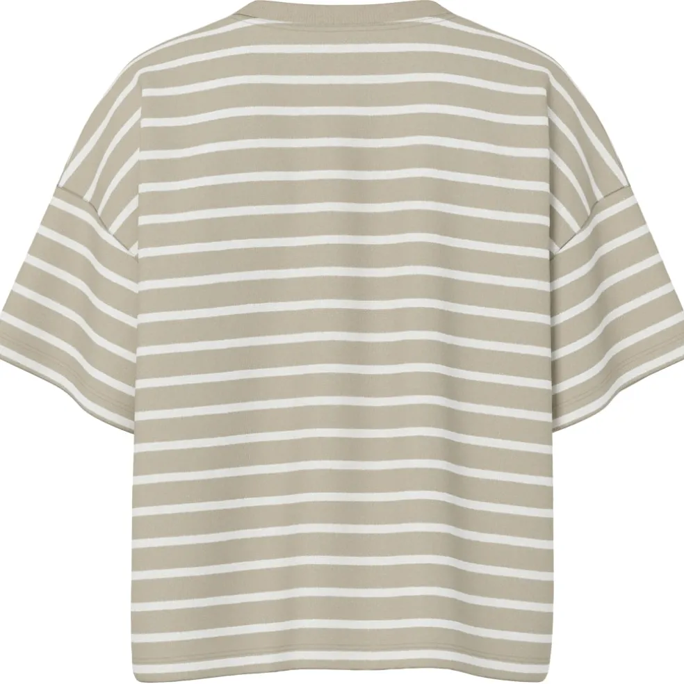 PIECES dame t-shirt PCCHILLI - Crockery Stripes CLOUD DANCER