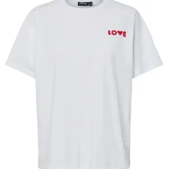 PIECES DAME T-SHIRT PCJINDLE - Bright White Love