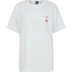 PIECES DAME T-SHIRT PCMIKKA - Bright White Cherry Bow
