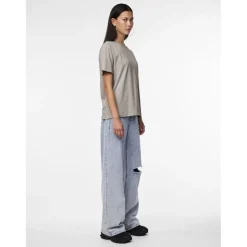 PIECES dame t-shirt PCRIA - Silver Gray