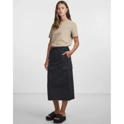 PIECES dame t-shirt PCRIA - Silver Mink