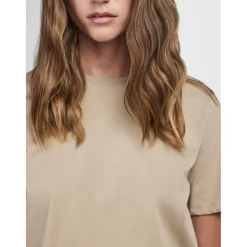 PIECES dame t-shirt PCRIA - Silver Mink
