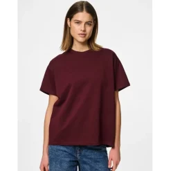 Pieces dame t-shirt PCSKYLAR - Tawny Port