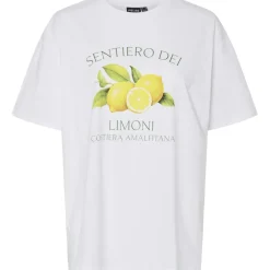 PIECES dame t-shirt PCTHEA - Bright White LIMONI