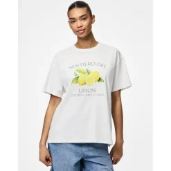 PIECES dame t-shirt PCTHEA - Bright White LIMONI