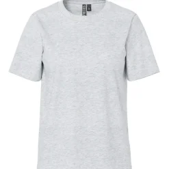 PIECES Dame T-Shirts PCRIA - Light Grey Melange