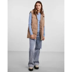 PIECES dame vest PCJAMILLA - Silver Mink