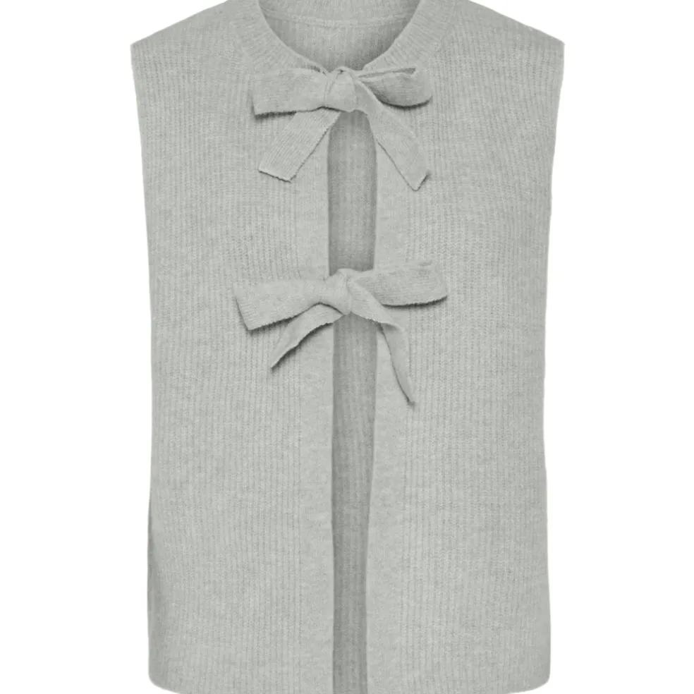 PIECES dame vest PCSILLY - Light Grey Melange