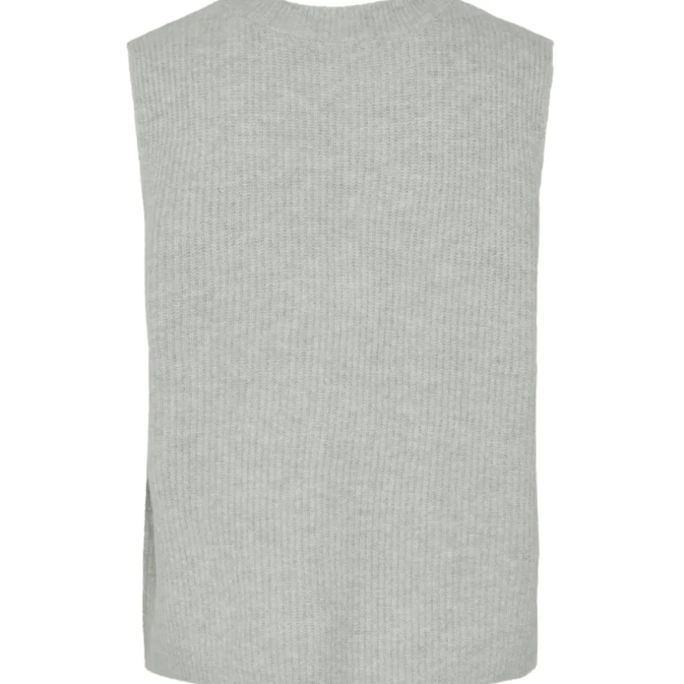 PIECES dame vest PCSILLY - Light Grey Melange