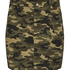 PIECES X DITTE ESTRUP X CILLE FJORD PCJESSICA SHORT SKIRT - Burnt Olive Camouflage Print