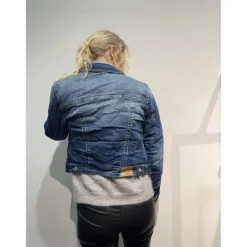Place du Jour dame denim jakke 60021-1 - Dark Blue Denim