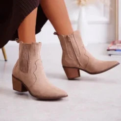 Sabine dame cowboystøvler 7885 - Taupe