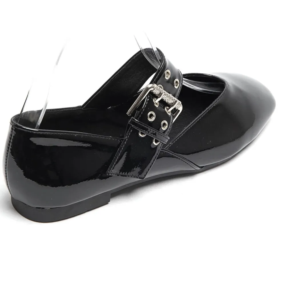 Sandrine dame ballerina sko 6689 - Black
