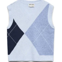 Vero Moda AWARE Dame Strik Vest AWMALIRA - Arctic Ice Pattern:DARK SAPPHIRE