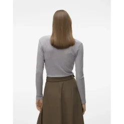 VERO MODA dame bluse VMBRITT - Light Grey Melange