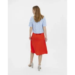 Vero Moda dame bluse VMJESMILO - Blue Bell Snow White Dots