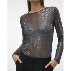 VERO MODA dame bluse VMSAFINA - Asphalt