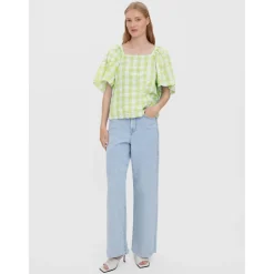 Vero Moda dame bluse VMSODY - Shadow Lime Snow White