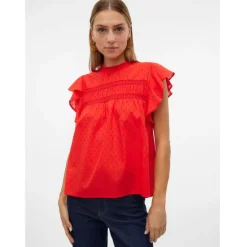 VERO MODA dame bluse VMTRINE - High risk red