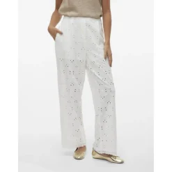 VERO MODA dame bukser VMIRINA - Snow White EMBROIDERY